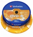 Диск DVD-R Verbatim 4,7Gb 16x Cake Box (25шт) [43522]