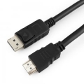 Кабель DisplayPort- HDMI Cablexpert 7.5m 20M/19M, черный, экран [CC-DP-HDMI-7.5M]
