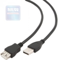 Кабель USB 2.0 Am-&gt;Af 4.5m (удлинитель) Gembird [CCP-USB2-AMAF-15C] экран, позол. контакты, черный