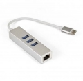 Адаптер LAN - USB ExeGate EXE-77C-45 USB3.0 Type C -- 3*USB3.0 + 1xRJ45 UTP 1000Mbps, [EX294188RUS]