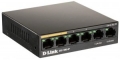 Коммутатор D-Link DSS-100E-6P/A1A неуправляемый 6 портов 10/100Base-TX, (4 порта PoE 802.3af/at, PoE-бюджет 55 Вт, до 250м)