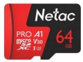 Карта памяти microSDXC 64Gb Netac Сlass 10 UHS-I U3 P500 PRO (NT02P500PRO-064G-S)