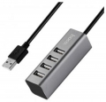 Разветвитель  4*USB2.0 Hoco HB1 кабель 8см, серый