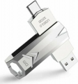 Флеш накопитель 32Gb DM PD098 TYPE-C + USB3.1, металл
