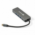 Док-станция 5-в-1 ExeGate DUB-31C/PD/H (кабель-адаптер USB Type-C --&gt; 3xUSB3.0 + PD 60W + HDMI 4K@30Hz, Plug&amp;Play, серый)