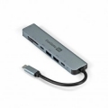 Док-станция 7-в-1 ExeGate DUB-21C/PD/CR/H (кабель-адаптер USB Type-C --&gt; 2xUSB3.0 + Card Reader + PD 100W + HDMI 4K@60Hz, Plug&amp;Play, серый)